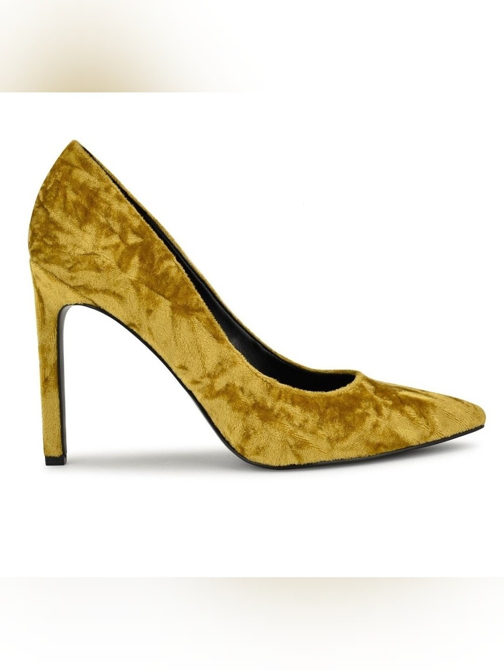 Nine West Tatiana Crushed Velvet Chartreuse Heels - Picture 2 of 8